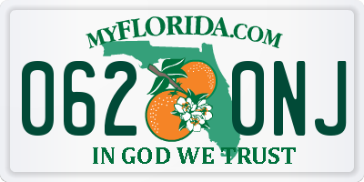 FL license plate 0620NJ