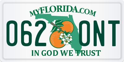 FL license plate 0620NT