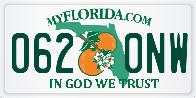 FL license plate 0620NW