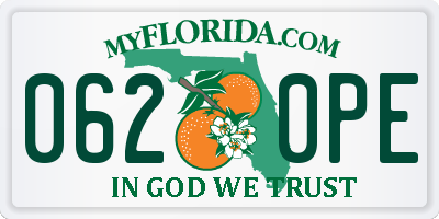 FL license plate 0620PE