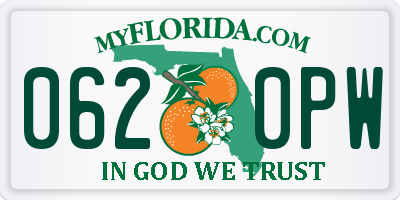 FL license plate 0620PW