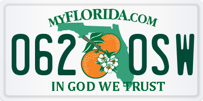 FL license plate 0620SW