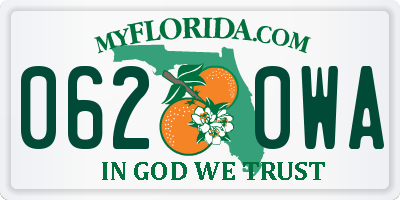 FL license plate 0620WA