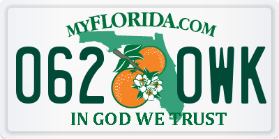 FL license plate 0620WK