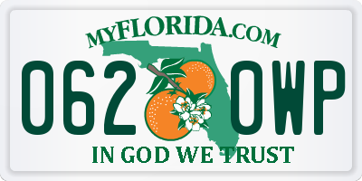 FL license plate 0620WP