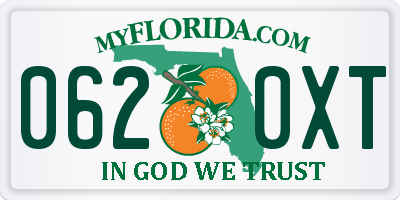 FL license plate 0620XT