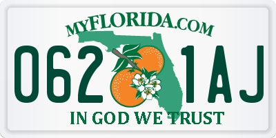 FL license plate 0621AJ