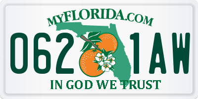 FL license plate 0621AW