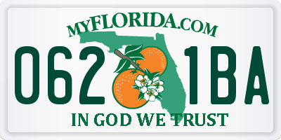 FL license plate 0621BA