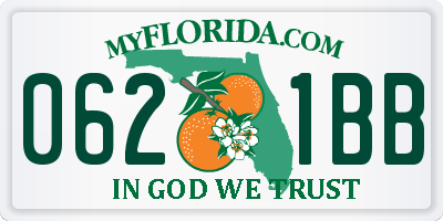 FL license plate 0621BB
