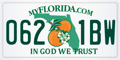 FL license plate 0621BW