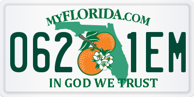 FL license plate 0621EM