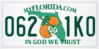 FL license plate 0621KO