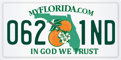FL license plate 0621ND