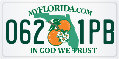 FL license plate 0621PB