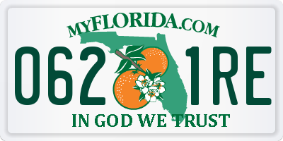 FL license plate 0621RE