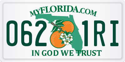 FL license plate 0621RI