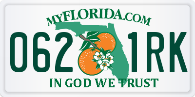 FL license plate 0621RK