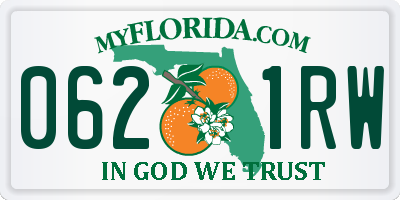FL license plate 0621RW