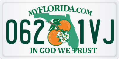 FL license plate 0621VJ