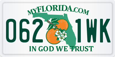 FL license plate 0621WK