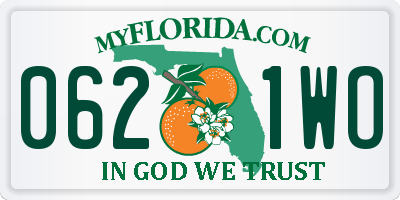 FL license plate 0621WO