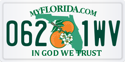 FL license plate 0621WV