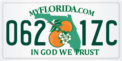 FL license plate 0621ZC