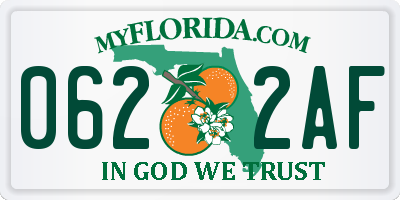 FL license plate 0622AF