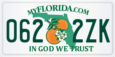 FL license plate 0622ZK