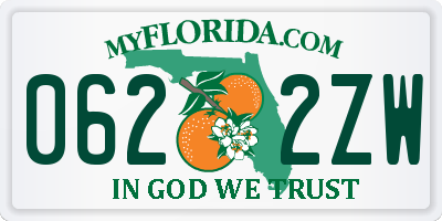 FL license plate 0622ZW