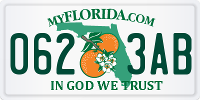 FL license plate 0623AB