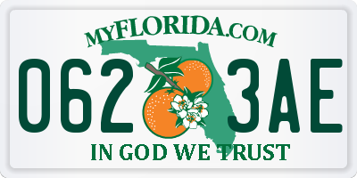 FL license plate 0623AE