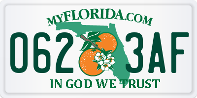 FL license plate 0623AF