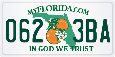 FL license plate 0623BA