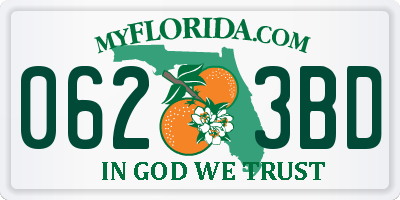 FL license plate 0623BD