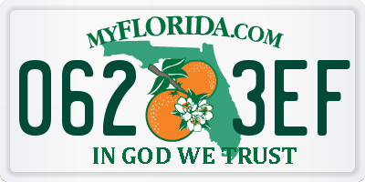 FL license plate 0623EF