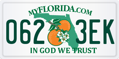 FL license plate 0623EK