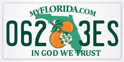 FL license plate 0623ES