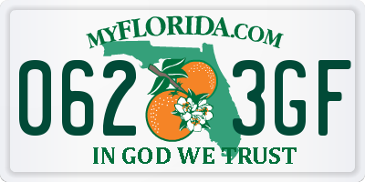 FL license plate 0623GF