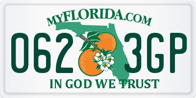 FL license plate 0623GP