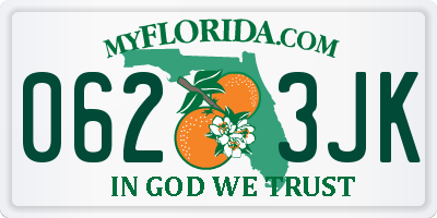 FL license plate 0623JK