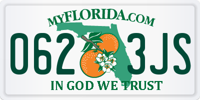 FL license plate 0623JS