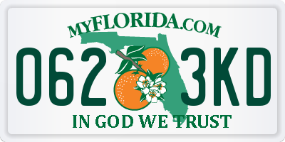 FL license plate 0623KD