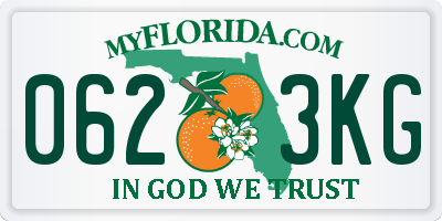 FL license plate 0623KG