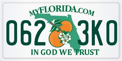 FL license plate 0623KO