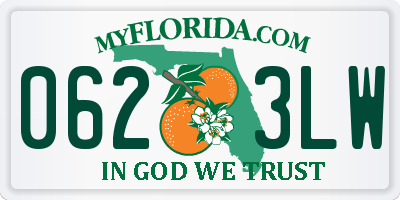 FL license plate 0623LW