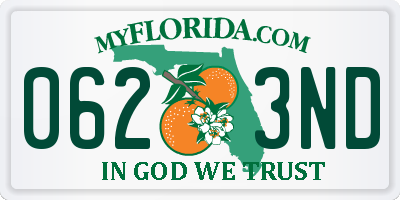 FL license plate 0623ND