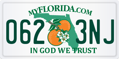FL license plate 0623NJ