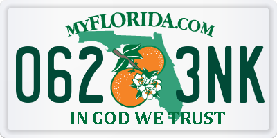 FL license plate 0623NK